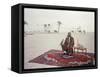 Sheikh Shakhbut Bin Sultan Al Nahyan Sitting in Front of His Palace Holding a Falcon, 1963-Ralph Crane-Framed Stretched Canvas