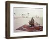 Sheikh Shakhbut Bin Sultan Al Nahyan Sitting in Front of His Palace Holding a Falcon, 1963-Ralph Crane-Framed Photographic Print