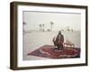 Sheikh Shakhbut Bin Sultan Al Nahyan Sitting in Front of His Palace Holding a Falcon, 1963-Ralph Crane-Framed Photographic Print