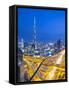 Sheikh Zayad Road and Burj Khalifa, Downtown, Dubai, United Arab Emirates-Jon Arnold-Framed Stretched Canvas