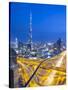 Sheikh Zayad Road and Burj Khalifa, Downtown, Dubai, United Arab Emirates-Jon Arnold-Stretched Canvas