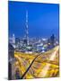 Sheikh Zayad Road and Burj Khalifa, Downtown, Dubai, United Arab Emirates-Jon Arnold-Mounted Photographic Print