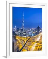 Sheikh Zayad Road and Burj Khalifa, Downtown, Dubai, United Arab Emirates-Jon Arnold-Framed Photographic Print