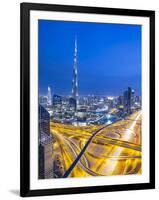 Sheikh Zayad Road and Burj Khalifa, Downtown, Dubai, United Arab Emirates-Jon Arnold-Framed Photographic Print