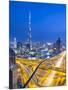 Sheikh Zayad Road and Burj Khalifa, Downtown, Dubai, United Arab Emirates-Jon Arnold-Mounted Photographic Print