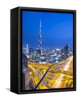 Sheikh Zayad Road and Burj Khalifa, Downtown, Dubai, United Arab Emirates-Jon Arnold-Framed Stretched Canvas