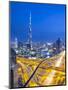 Sheikh Zayad Road and Burj Khalifa, Downtown, Dubai, United Arab Emirates-Jon Arnold-Mounted Photographic Print