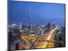 Sheikh Zayad Road and Burj Khalifa, Downtown, Dubai, United Arab Emirates-Jon Arnold-Mounted Photographic Print