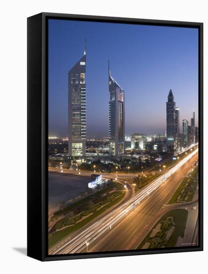 Sheikh Zayad Road and the Emirates Towers, Dubai, United Arab Emirates-Gavin Hellier-Framed Stretched Canvas