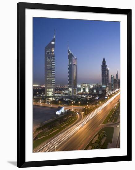 Sheikh Zayad Road and the Emirates Towers, Dubai, United Arab Emirates-Gavin Hellier-Framed Photographic Print