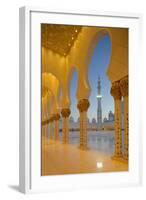 Sheikh Zayed Bin Sultan Al Nahyan Mosque at Dusk, Abu Dhabi, United Arab Emirates, Middle East-Frank Fell-Framed Photographic Print