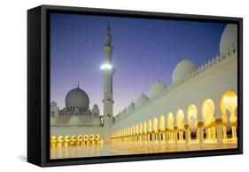 Sheikh Zayed Bin Sultan Al Nahyan Mosque at Dusk, Abu Dhabi, United Arab Emirates, Middle East-Frank Fell-Framed Stretched Canvas