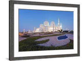 Sheikh Zayed Grand Mosque, Abu Dhabi, United Arab Emirates, Middle East-Christian-Framed Photographic Print