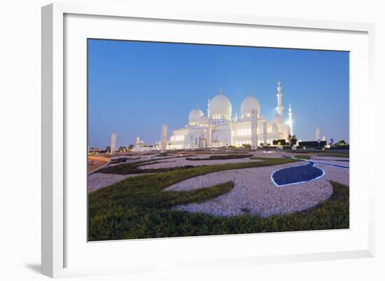 Sheikh Zayed Grand Mosque, Abu Dhabi, United Arab Emirates, Middle East-Christian-Framed Photographic Print