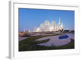 Sheikh Zayed Grand Mosque, Abu Dhabi, United Arab Emirates, Middle East-Christian-Framed Photographic Print