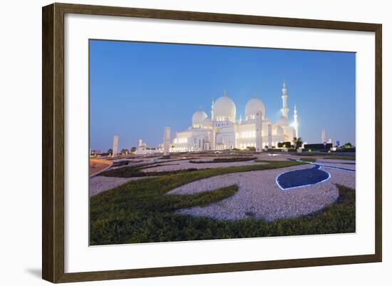 Sheikh Zayed Grand Mosque, Abu Dhabi, United Arab Emirates, Middle East-Christian-Framed Photographic Print