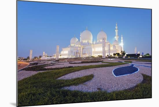 Sheikh Zayed Grand Mosque, Abu Dhabi, United Arab Emirates, Middle East-Christian-Mounted Photographic Print