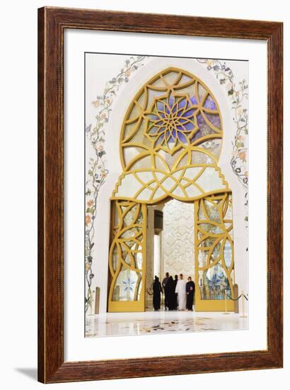 Sheikh Zayed Grand Mosque, Abu Dhabi, United Arab Emirates, Middle East-Christian-Framed Photographic Print