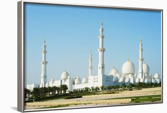 Sheikh Zayed Grand Mosque, Abu Dhabi, United Arab Emirates, Middle East-Christian-Framed Photographic Print