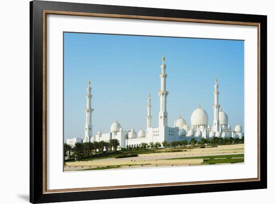 Sheikh Zayed Grand Mosque, Abu Dhabi, United Arab Emirates, Middle East-Christian-Framed Photographic Print