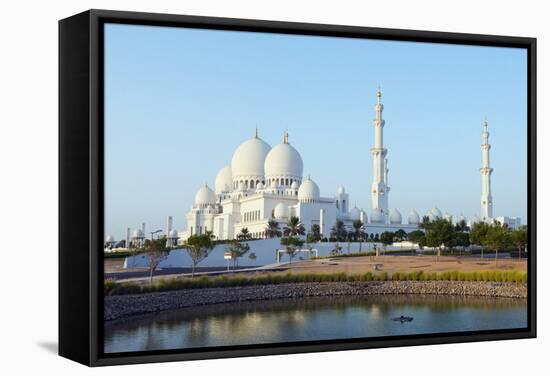 Sheikh Zayed Grand Mosque, Abu Dhabi, United Arab Emirates, Middle East-Christian-Framed Stretched Canvas