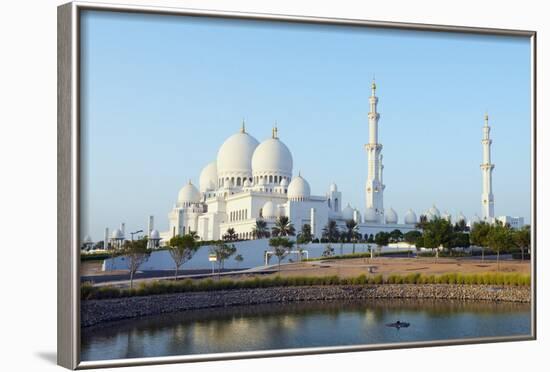 Sheikh Zayed Grand Mosque, Abu Dhabi, United Arab Emirates, Middle East-Christian-Framed Photographic Print