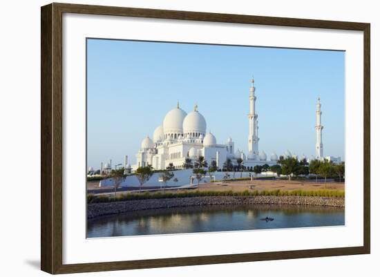 Sheikh Zayed Grand Mosque, Abu Dhabi, United Arab Emirates, Middle East-Christian-Framed Photographic Print