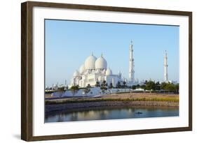 Sheikh Zayed Grand Mosque, Abu Dhabi, United Arab Emirates, Middle East-Christian-Framed Photographic Print