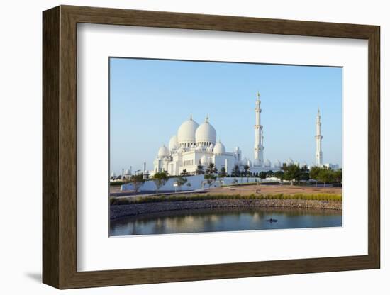 Sheikh Zayed Grand Mosque, Abu Dhabi, United Arab Emirates, Middle East-Christian-Framed Photographic Print