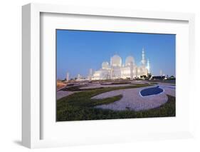 Sheikh Zayed Grand Mosque, Abu Dhabi, United Arab Emirates, Middle East-Christian-Framed Photographic Print