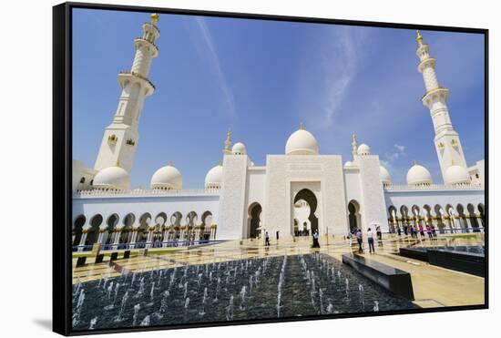 Sheikh Zayed Grand Mosque, Abu Dhabi, United Arab Emirates, Middle East-Fraser Hall-Framed Stretched Canvas