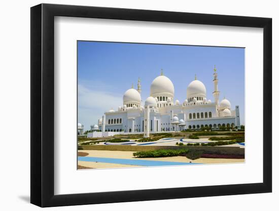 Sheikh Zayed Grand Mosque, Abu Dhabi, United Arab Emirates, Middle East-Fraser Hall-Framed Photographic Print