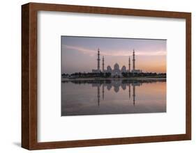 Sheikh Zayed Mosque (the Grand Mosque) reflected in a pool of water in Abu Dhabi-Dominic Byrne-Framed Photographic Print