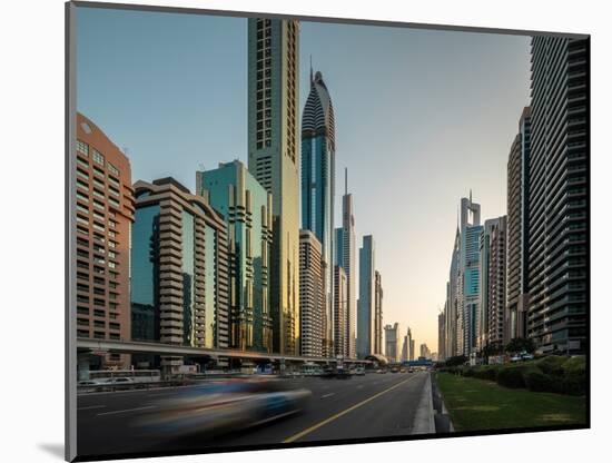Sheikh Zayed Road, Downtown, Dubai, United Arab Emirates, Middle East-Ben Pipe-Mounted Photographic Print