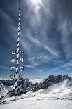 Bavarian Alps, Zugspitze, Germany and Maypole in Winter Vertical-Sheila Haddad-Photographic Print