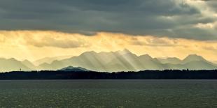 Bavarian Alps, Zugspitze, Germany and Maypole in Winter Vertical-Sheila Haddad-Photographic Print