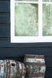 Rustic Barrels Lined Up Along an Old House Below a Window-Sheila Haddad-Photographic Print