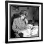 Sheila Responding to Her Letters-DR-Framed Photographic Print