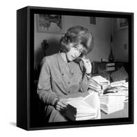 Sheila Responding to Her Letters-DR-Framed Stretched Canvas