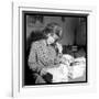 Sheila Responding to Her Letters-DR-Framed Photographic Print