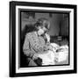 Sheila Responding to Her Letters-DR-Framed Photographic Print