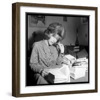 Sheila Responding to Her Letters-DR-Framed Photographic Print