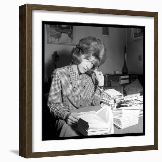 Sheila Responding to Her Letters-DR-Framed Photographic Print