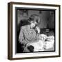 Sheila Responding to Her Letters-DR-Framed Photographic Print