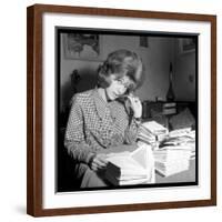 Sheila Responding to Her Letters-DR-Framed Photographic Print