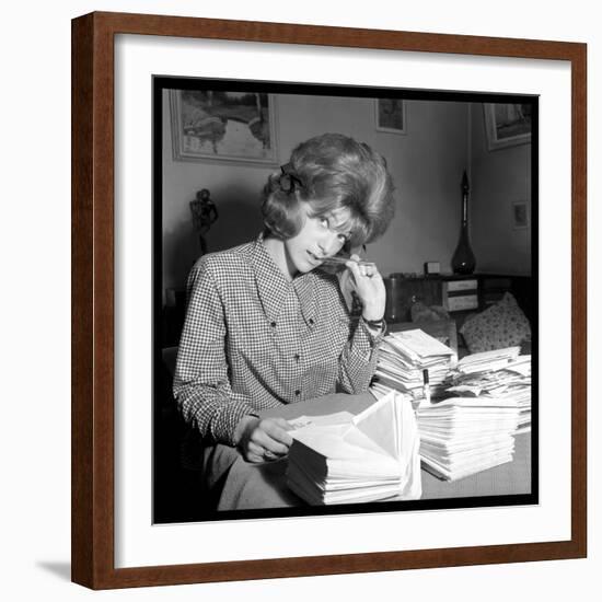 Sheila Responding to Her Letters-DR-Framed Photographic Print