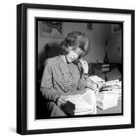 Sheila Responding to Her Letters-DR-Framed Photographic Print