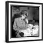 Sheila Responding to Her Letters-DR-Framed Photographic Print