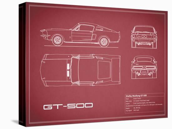 Shelby Mustang GT500-Maroon-Mark Rogan-Stretched Canvas