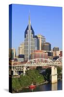 Shelby Pedestrian Bridge and Nashville Skyline, Tennessee, United States of America, North America-Richard Cummins-Stretched Canvas